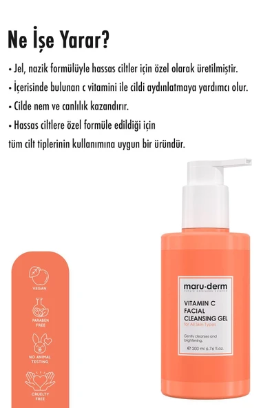 Maruderm C Vitamini Yüz Yıkama Jeli 200 ML - Tüm Cilt Tiplerine Uygun - 4