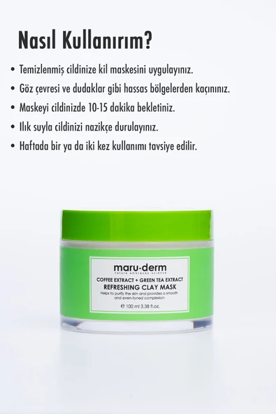 Kil Maskesi | Kahve Özü + Yeşil Çay Özü Tazeleyici Kil Maskesi 100 ML | Tüm Cilt Tipleri | Vegan - 5