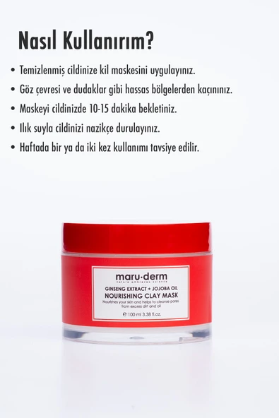 Kil Maskesi | Ginseng Özü + Jojoba Yağı Besleyici Kil Maskesi 100 ML | Tüm Cilt Tipleri | Vegan - 5