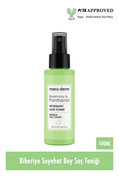 Seyahat Boy - Maruderm Biberiye Saç Bakım Toniği 100 ml | Tüm Saç Tipleri | Vegan - Resim 2