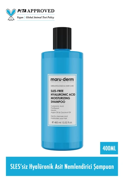 Maruderm SLES-Free Hyalüronik Asit Nemlendirici Şampuan 400 ML | Sülfatsız,Tuzsuz,Vegan Şampuan - Resim 2