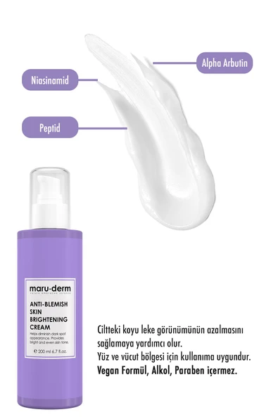 Maruderm Leke Karşıtı Cilt Beyazlatıcı Yüz Bakım Kremi 200 ml - 3