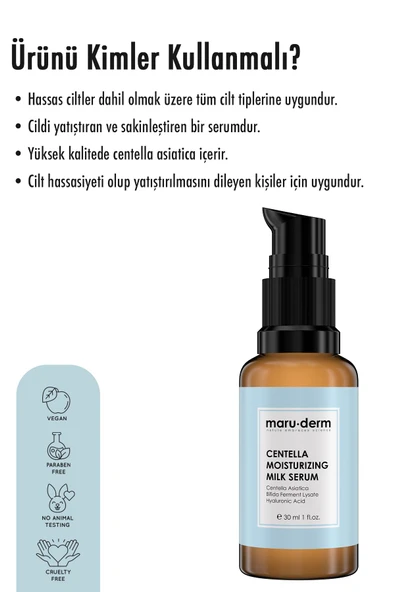 Maruderm Centella Asiatica Yatıştırıcı Nemlendirici Milk Cica Serum 30 ml - 4