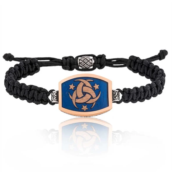 Gümüş Teşkilat-ı Mahsusa Makrome Erkek Bileklik ürün görseli