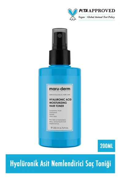 Maruderm Hyalüronik Asit Nemlendirici Saç Bakım Toniği 200 ML | Tüm Saç Tipleri | Vegan - Resim 2