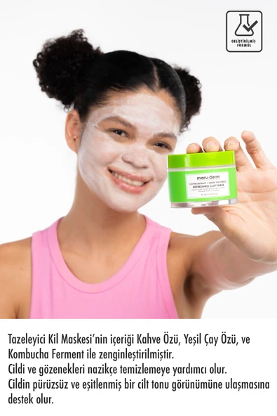 Kil Maskesi | Kahve Özü + Yeşil Çay Özü Tazeleyici Kil Maskesi 100 ML | Tüm Cilt Tipleri | Vegan - 3