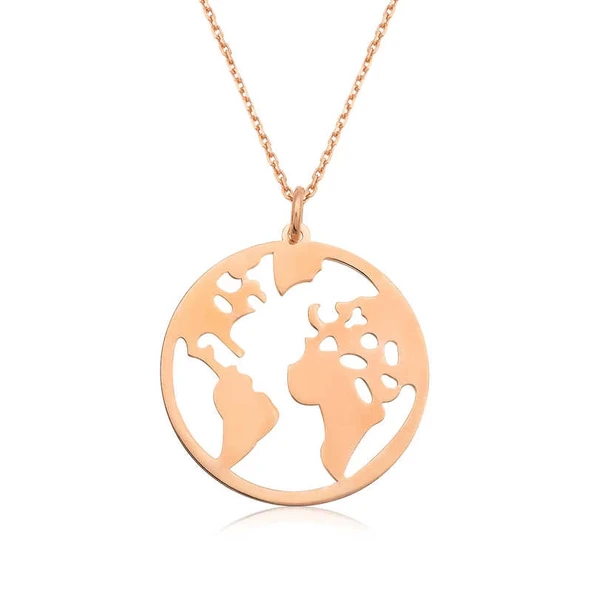 ​Gümüş Rose Dünya Kolye ürün görseli