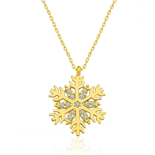 ​Gümüş Gold Kar Tanesi Bayan Kolye ürün görseli
