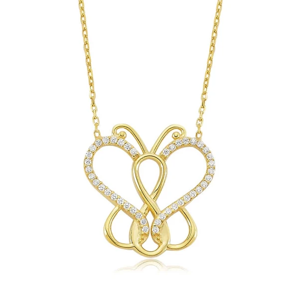 Gümüş Sonsuzluk Kelebek Bayan Kolye ürün görseli