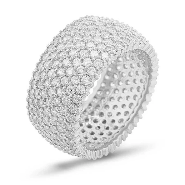 Gümüş 7 Sıra Tamtur Bayan Alyans Yüzük ürün görseli