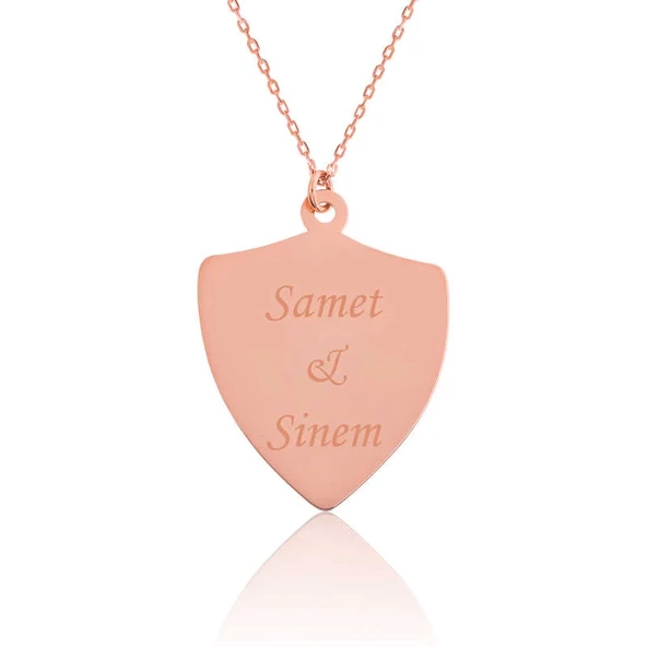 Gümüş Rose Kişiye Özel İsimli Zırh Plaka Kolye ürün görseli 1