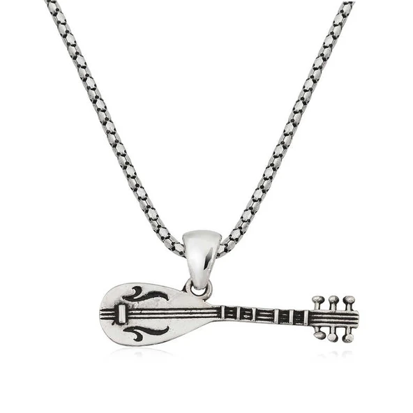 Gümüş Saz Erkek Kolye ürün görseli