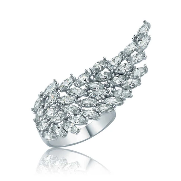 Gümüş Melek Kanadı Bayan Yüzük ürün görseli