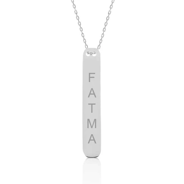 Gümüş İsimlik Çubuk Kolye ürün görseli