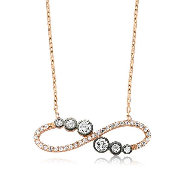 Gümüş Su Yolu Sonsuzluk Bayan Kolye ürün görseli