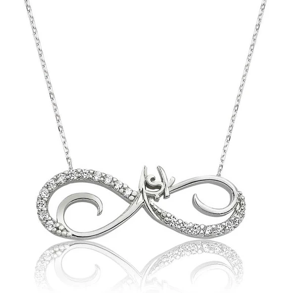 Gümüş Sonsuz Aşk Bayan Kolye ürün görseli 1