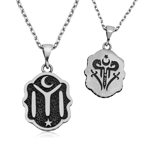 ​Gümüş Kayı Boyu Armalı Kolye ürün görseli