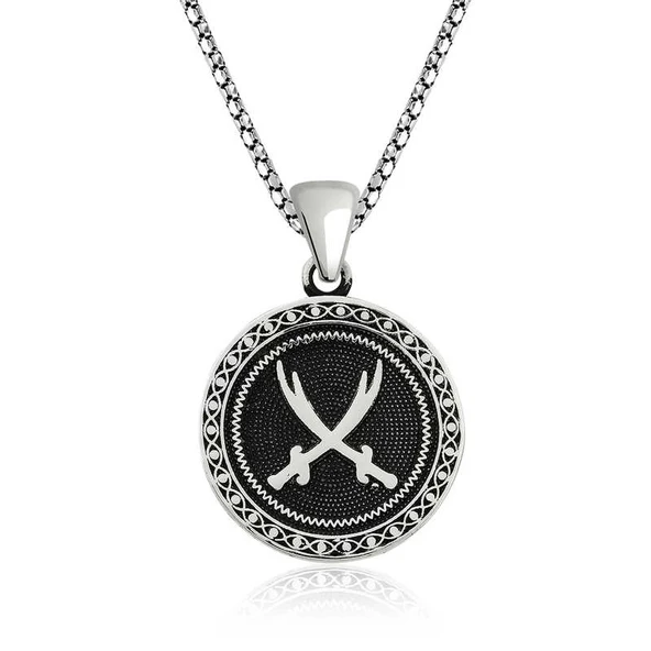 ​Gümüş Zülfikar Kılıcı Desenli Kolye ürün görseli 1