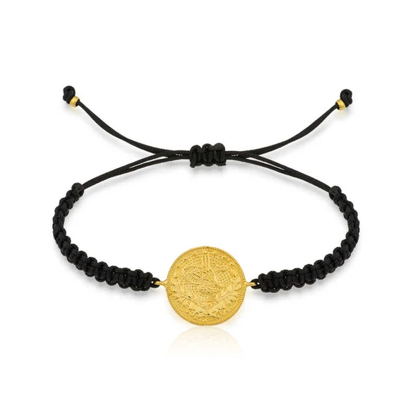 Gümüş Reşat Detaylı Makrome İpli Bileklik ürün görseli