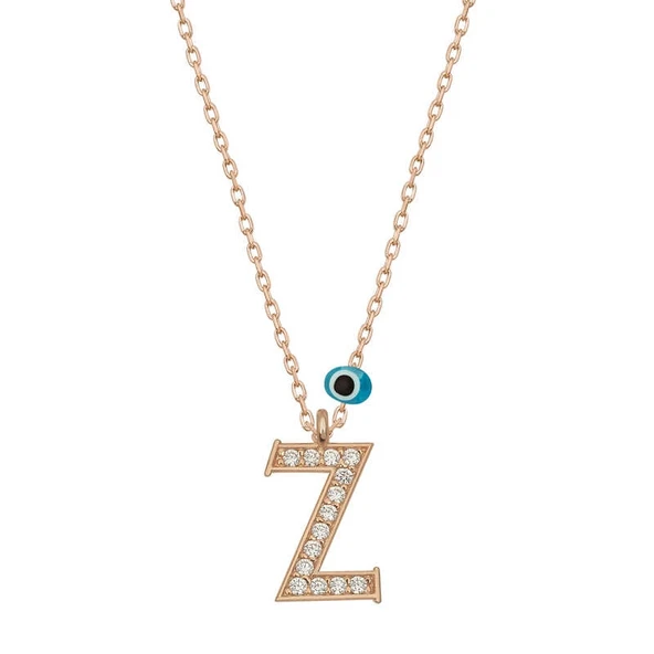 Gümüş Nazar Rose Z Harfi Kadın Kolye ürün görseli