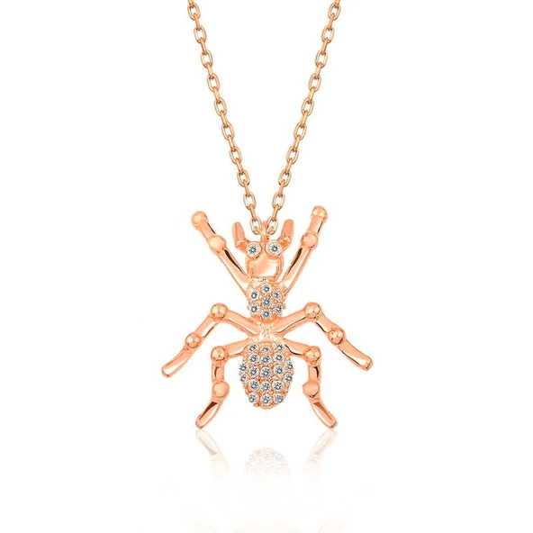 Gümüş Rose Örümcek Bayan Kolye ürün görseli
