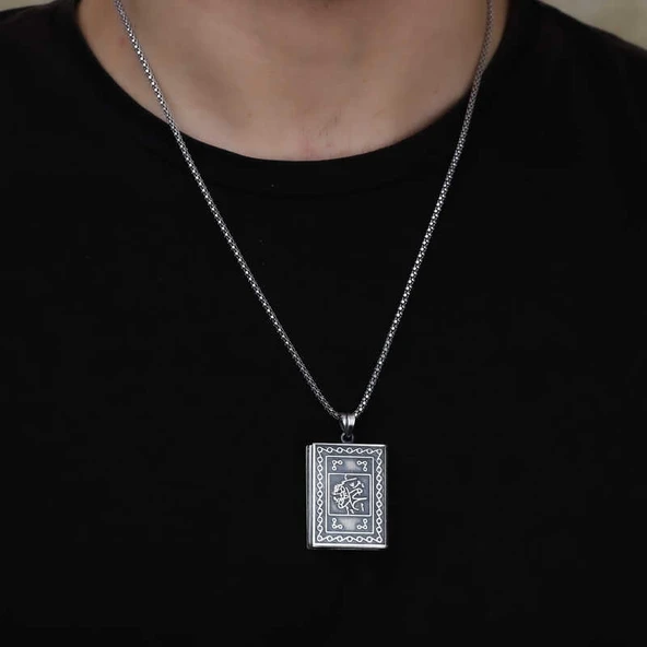 Gümüş İçi Açılabilen Muhammed Yazılı Muskalık Kolye - Resim 2