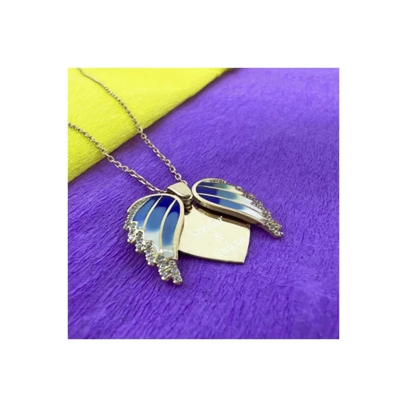 Gümüş Rose Kalpli İsimli Bayan Kolye - Resim 2