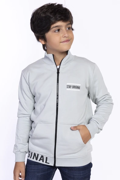 Toontoy Erkek Çocuk Baskılı Kanguru Cepli Hırka - 4