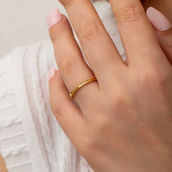 Gümüş Gold Ajda Kadın Yüzük - Resim 2