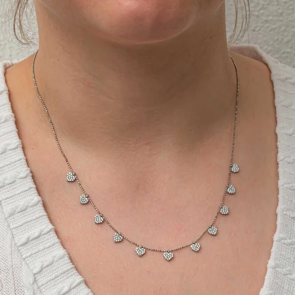 Gümüş Kalpli Şans Kadın Kolye - Resim 4