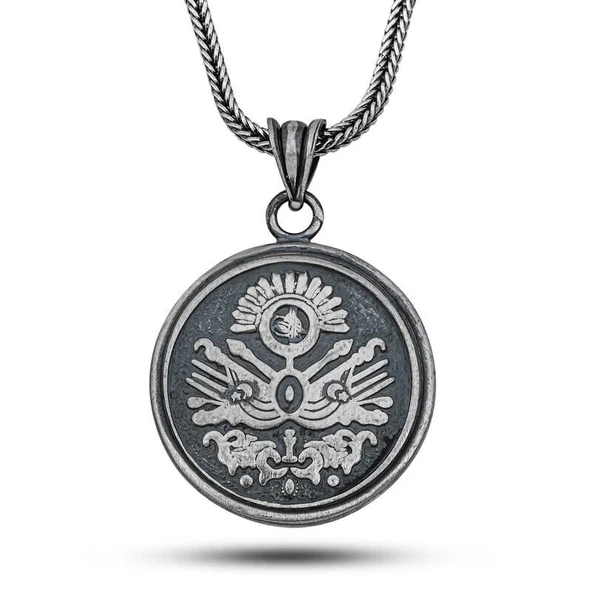 Gümüş Osmanlı Devlet Armalı Cevşen Kolye ürün görseli