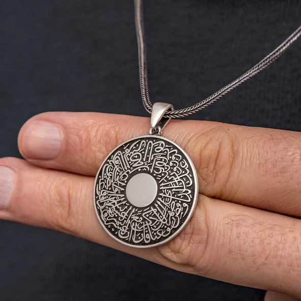 Gümüş İnşirah Suresi Erkek Kolye - Resim 2