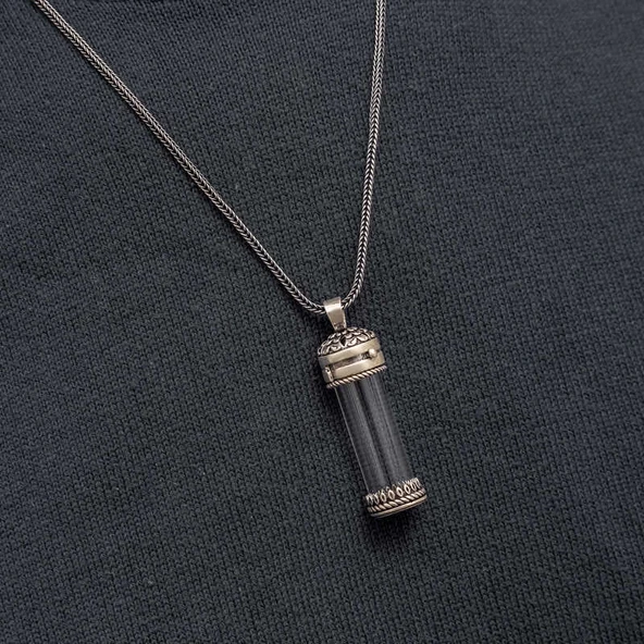 Gümüş İçi Açılabilen Muska Kabı Cevşen Erkek Kolye - Resim 5