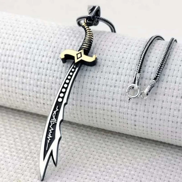 Gümüş Hz. Ali Zülfikar Kılıcı Kolye - Resim 3