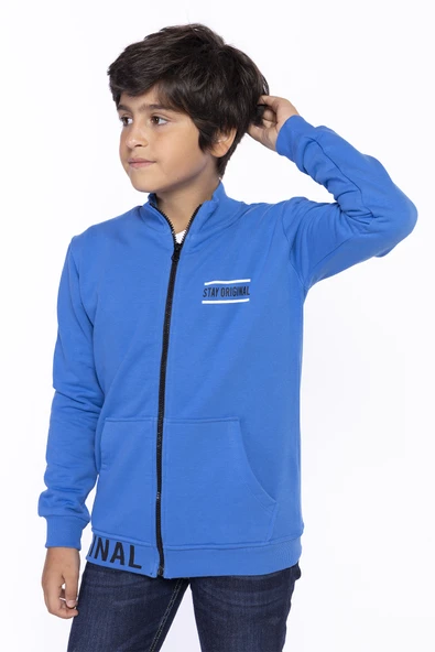 Toontoy Erkek Çocuk Baskılı Kanguru Cepli Hırka - 3