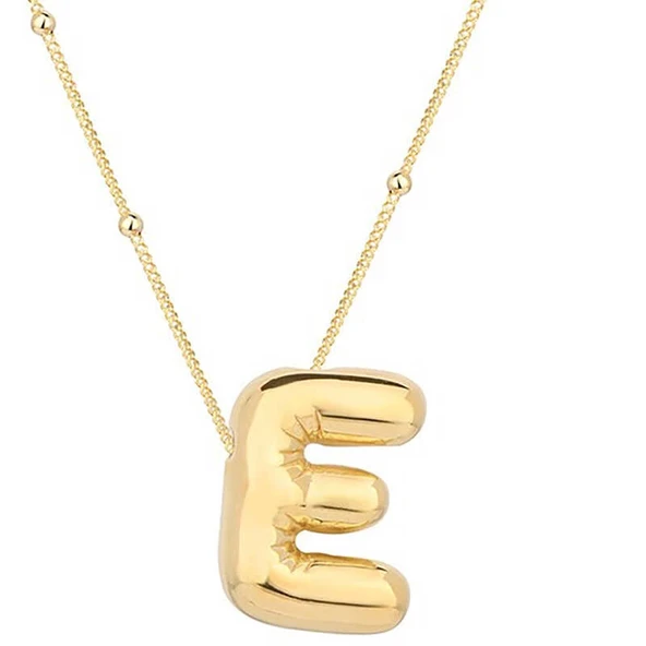 Gümüş Gold Balon E Harfi Kadın Kolye ürün görseli 1