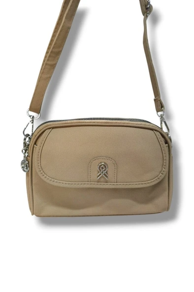 Cakgo 335-25 Baskı Deri 3 Bölmeli Omuz Askılı Kadın Çanta