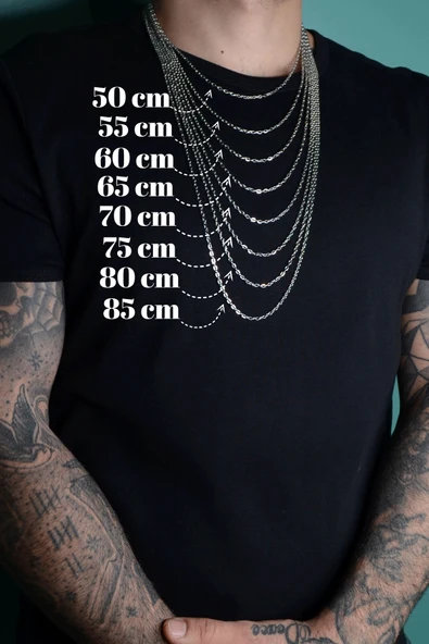 Düz Ezme Zincir Kolye - Silver Renk - Resim 3