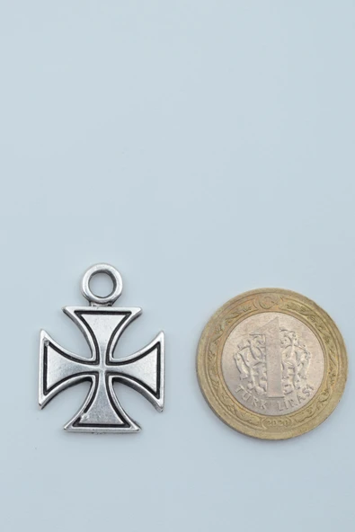Gamalı Haç Gümüş Kaplama Deri İp Kolye - Resim 4