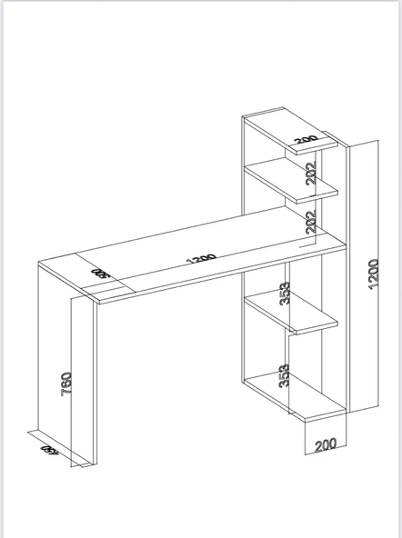 EVİMŞAH BEYAZ ÇALIŞMA MASASI
