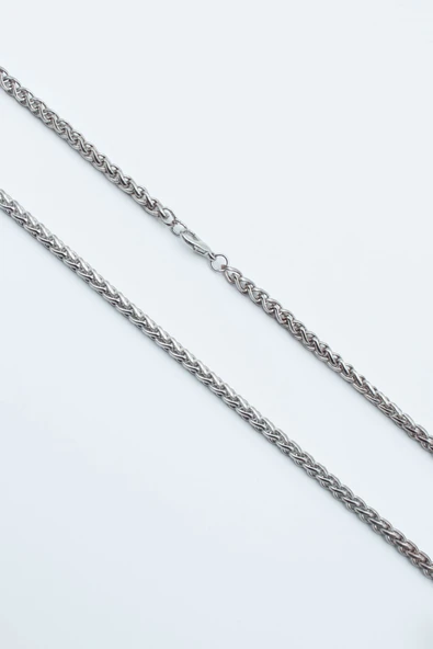 Angelus Gümüş Kaplama Örme Zincir Kolye - Silver Renk ürün görseli 1