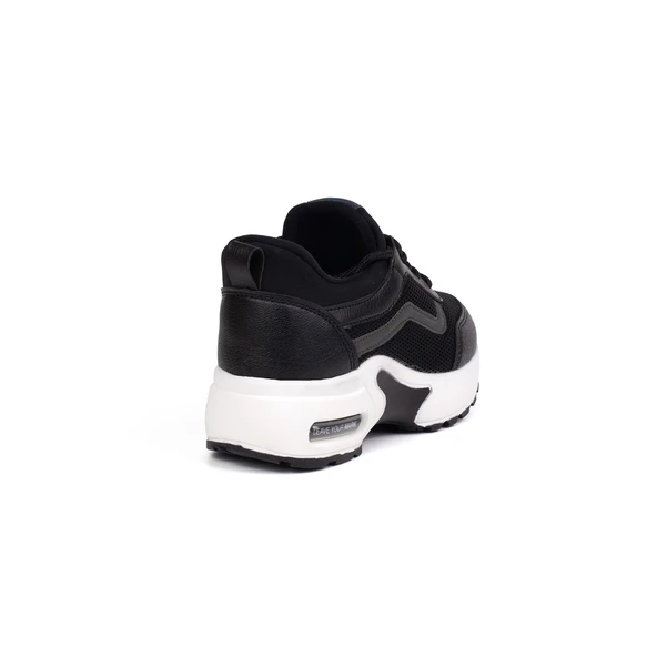 Kız Çocuk Siyah Beyaz Fileli Rahat Günlük Sneaker Nefes Alan Spor Ayakkabı - Resim 5