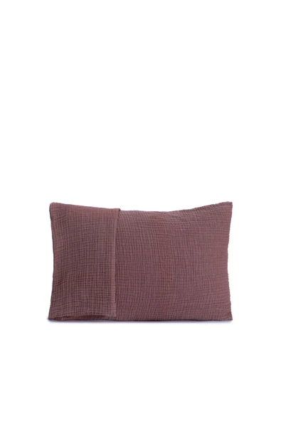 MYLASA HOME MylasaHome %100 Pamuk 2'li 4 Katlı Müslin Yastık Kılıfı 50x70 Bakır - 1