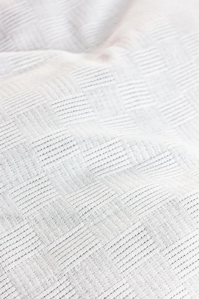 Cozy Nest Hasır Desenli Yatak Örtüsü Otel Tipi Lüx Pike/tek Kişilik Pike Beyaz 160x220cm - 3