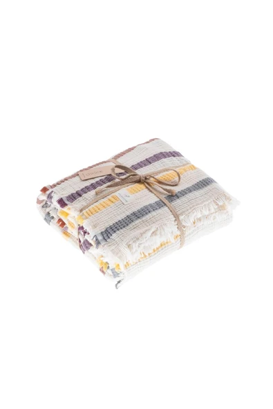 MYLASA HOME Müslin 4 Katlı Çizgili Yatak Örtüsü Çift Kişilik 220x240cm - 3