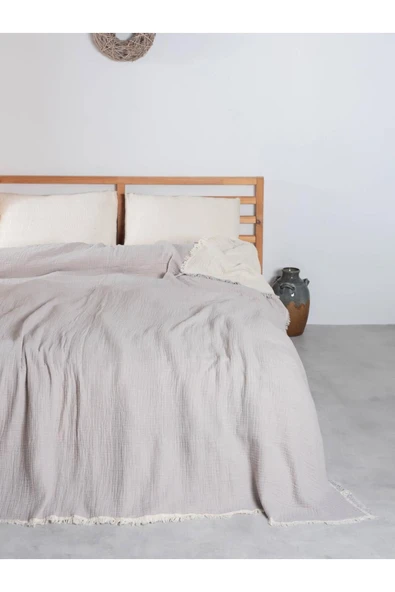 MYLASA HOME Double Face 4 Katlı Müslin Çift Taraflı Yatak Örtüsü Çift Kişilik - 1