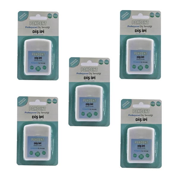 Pakdent Naneli Profesyonel Arayüz Diş İpi 50 m 5 Adet