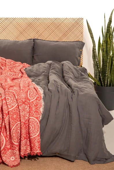 MYLASA HOME Şal Desen Yatak Örtüsü - 1