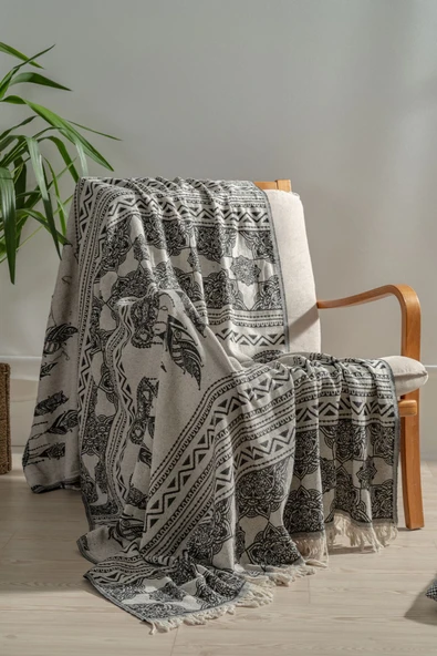 MYLASA HOME 100% Pamuklu Koltuk Şalı TV Battaniyesi,130x170 cm Yüksek Kaliteli Pamuklu Kumaş - 1