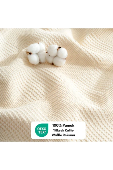 MYLASA HOME Waffle Pike Yatak Örtüsü Çift Kişilik - %100 Pamuk Hafif 4 Mevsim Kullanım Yüksek Kaliteli Pikeler - 2